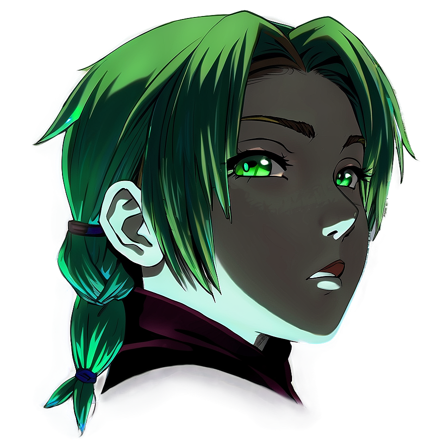 Intriguing Green Haired Anime Png For Download Avo8 PNG Image