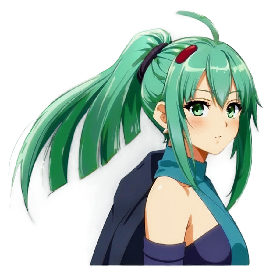 Intriguing Green Haired Anime Png For Download Jav PNG Image