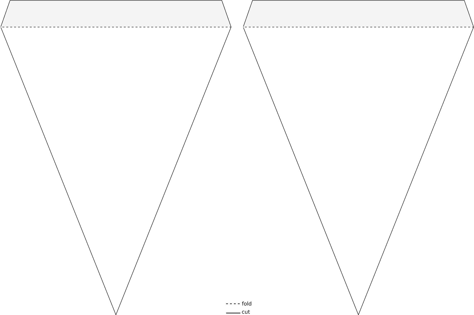 Inverted Triangle Paper Fold Cut PNG Image