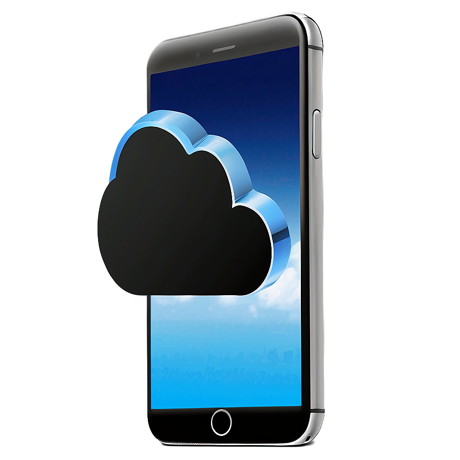 Iphone With Cloud Storage Graphic Png Fcm66 PNG Image