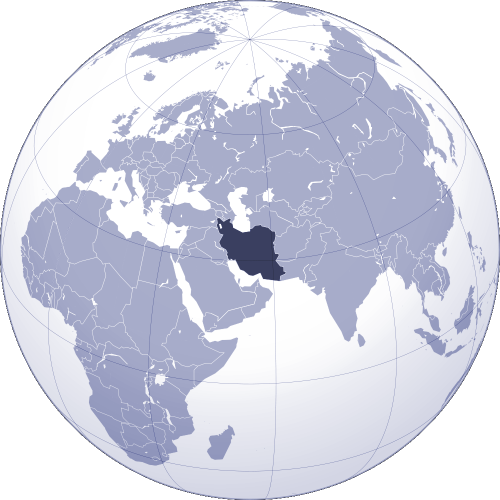 Iran Highlighted Global Map PNG Image