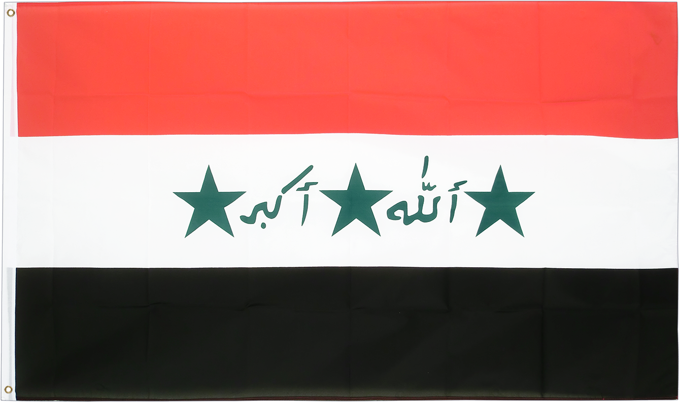 Iraq Flag Three Stars Script PNG Image