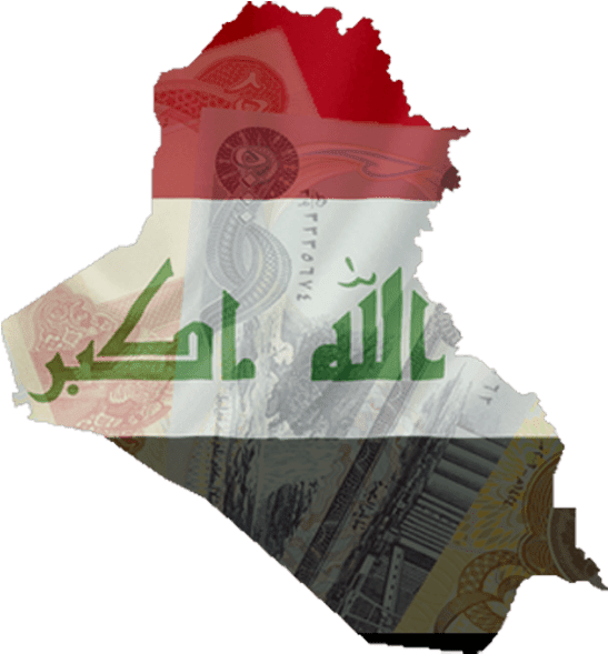 Iraq Map Currency Overlay PNG Image