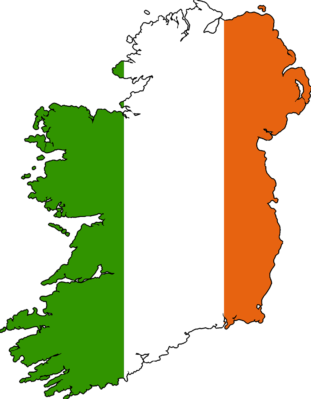 Ireland Flag Map Illustration PNG Image