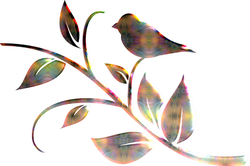 Iridescent Bird Artwork PNG Image