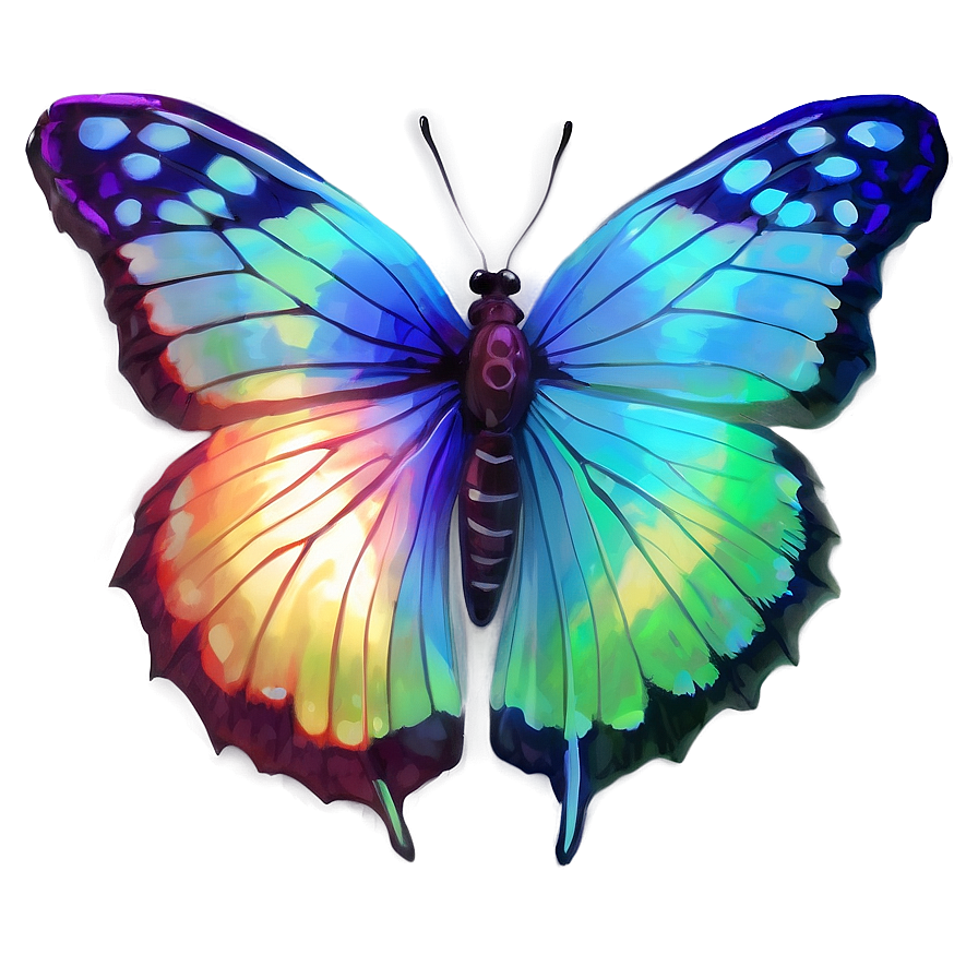 Iridescent Butterfly Glow Png 06272024 PNG Image