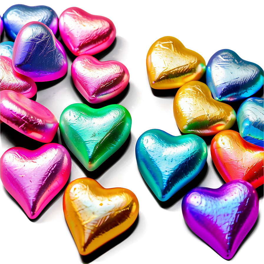 Iridescent Candy Hearts Png Qgh PNG Image