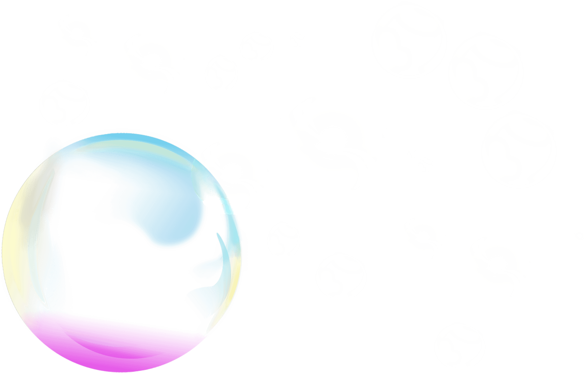 Iridescent Soap Bubbles Floating PNG Image