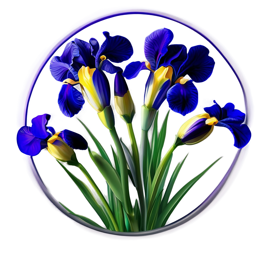 Iris Flower Circle Png 22 PNG Image