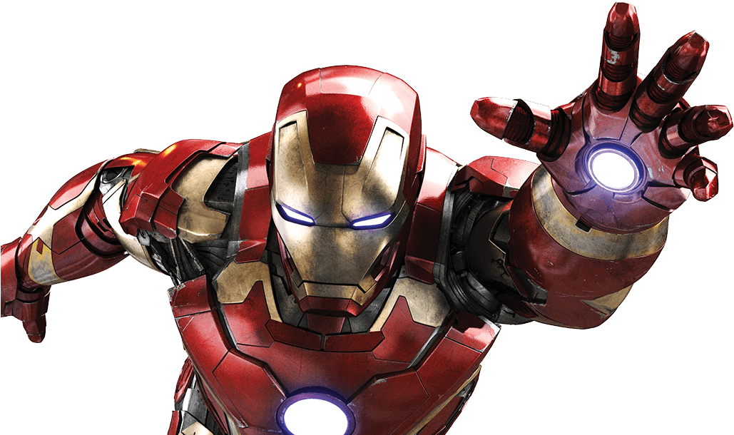 Iron Man Armored Hero Pose PNG Image