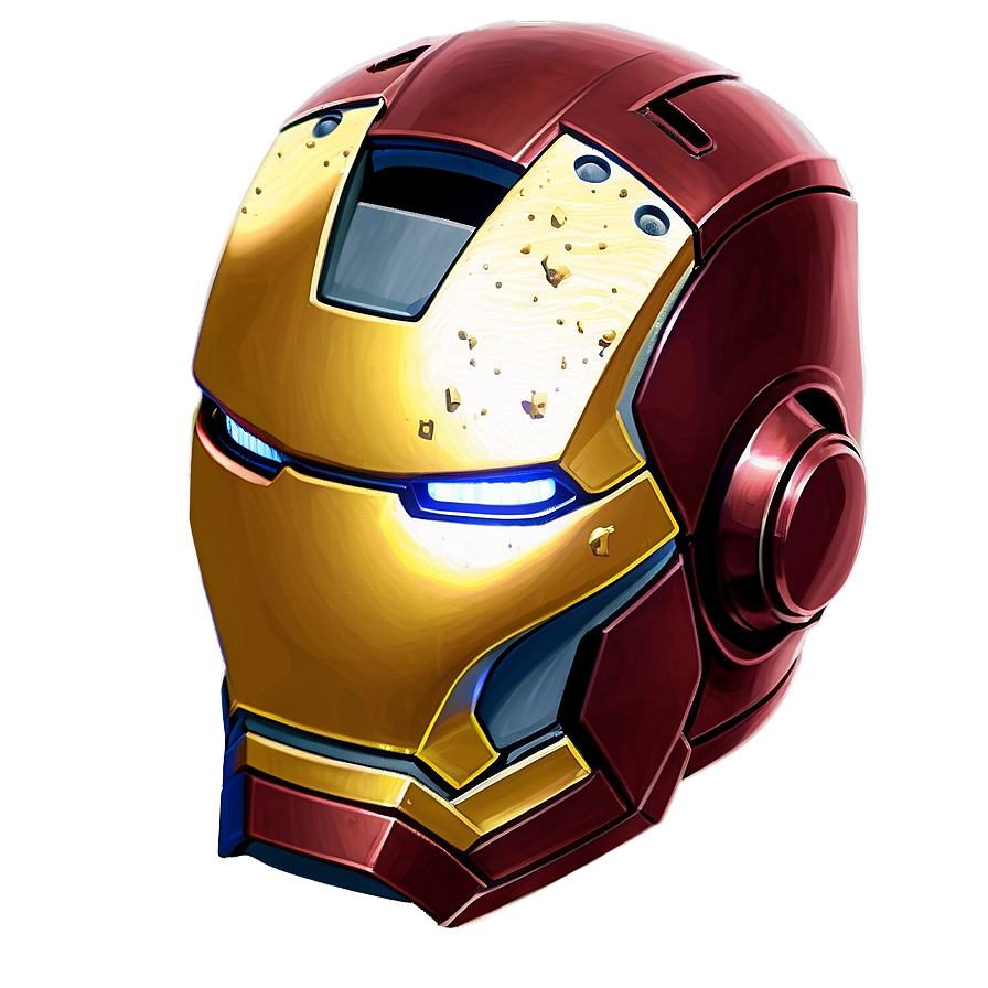 Iron Man Helmet With Battle Damage Png 06122024 PNG Image