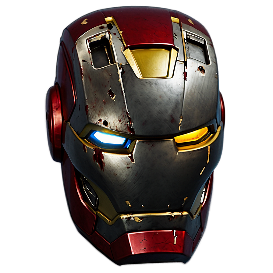 Iron Man Helmet With Battle Damage Png 06122024 PNG Image