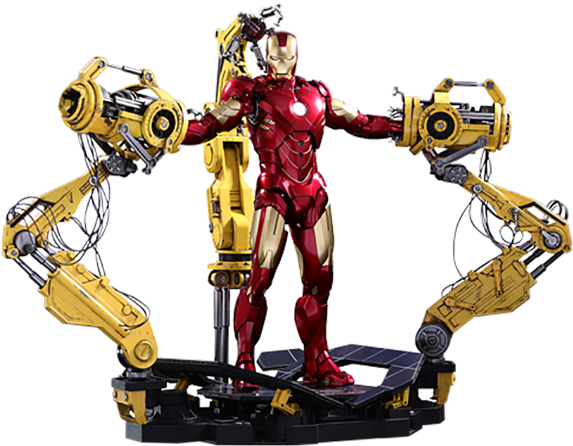 Iron Man Suit Assembly Robotic Arms PNG Image