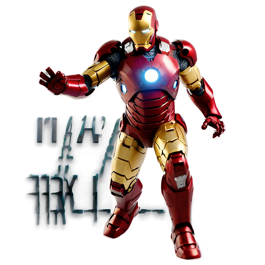 Iron Man Suit In Action Stance Png Qnf PNG Image