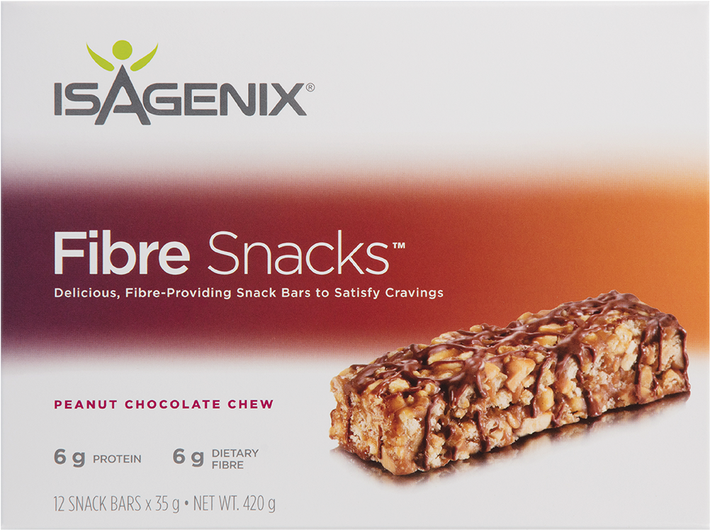 Isagenix Fibre Snacks Peanut Chocolate Chew Bar PNG Image