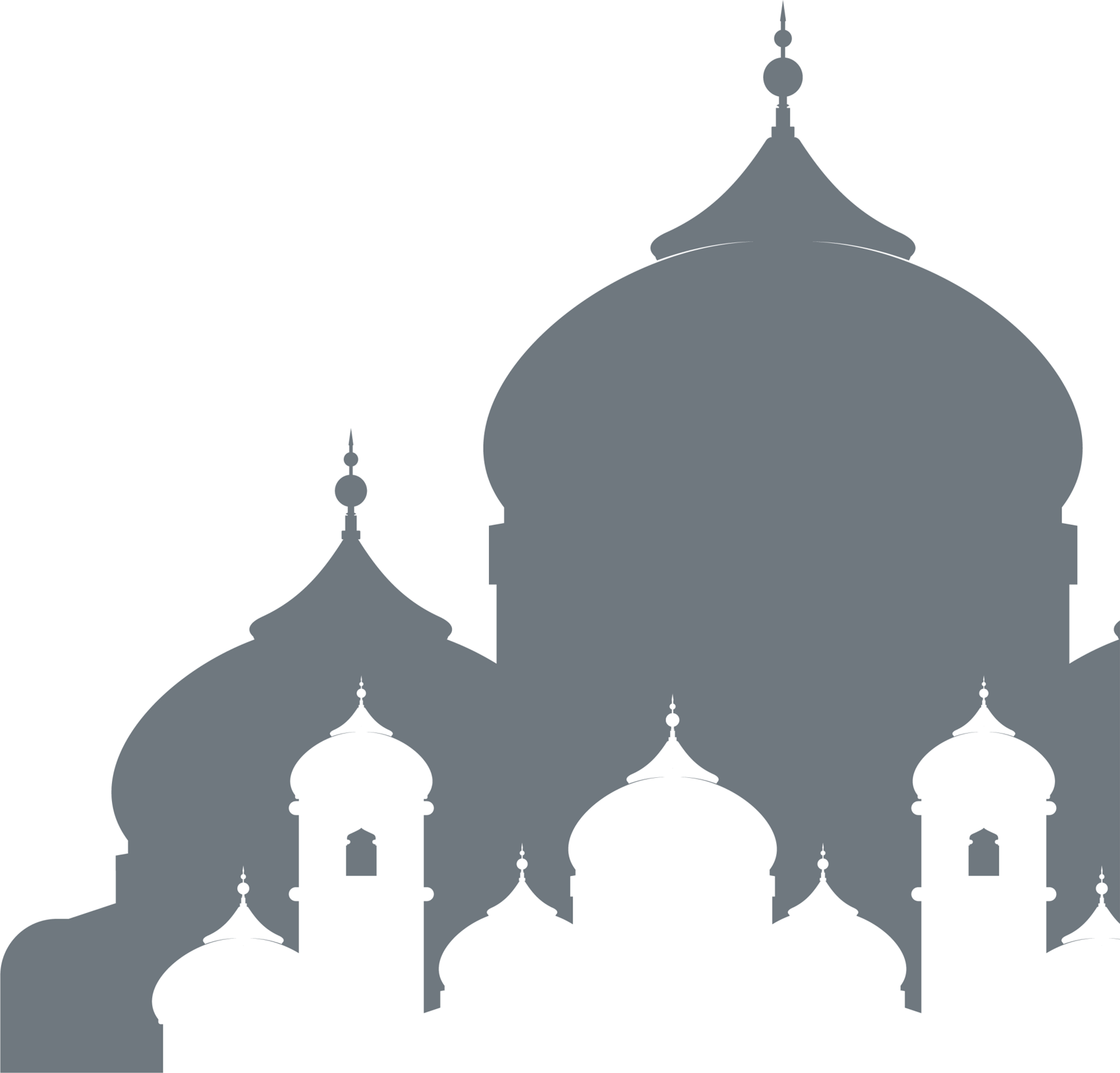 Islamic Silhouette Mosque Domes PNG Image