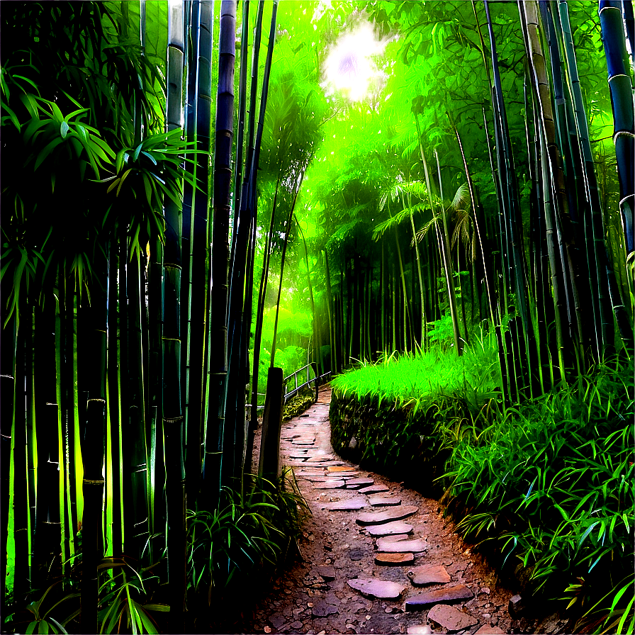 Island Bamboo Forest Path Png Jja PNG Image