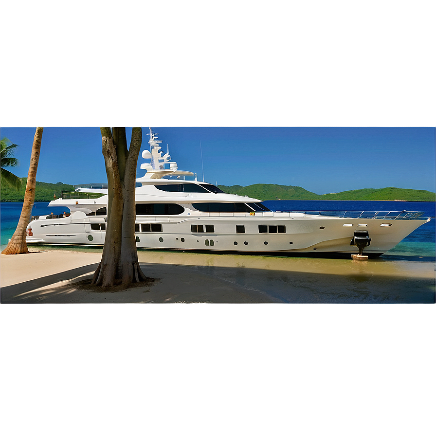 Island Luxury Yacht Anchorage Png Sqy PNG Image