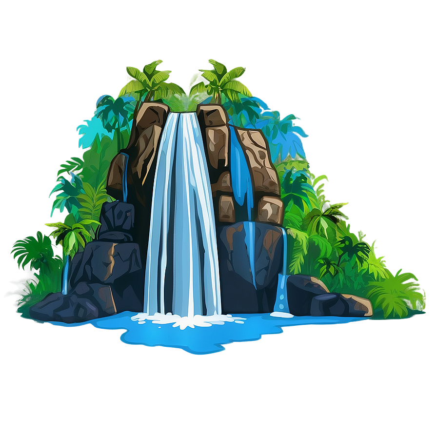 Island Waterfall Paradise Png 62 PNG Image