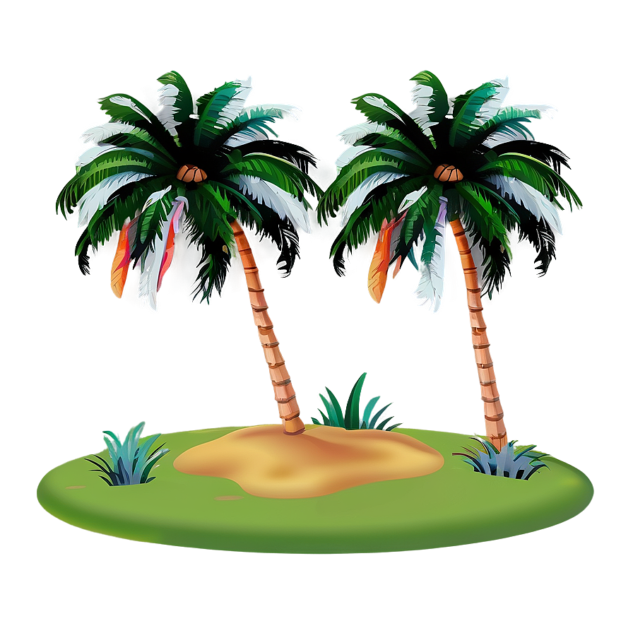 Island With Palm Trees Png 05232024 PNG Image