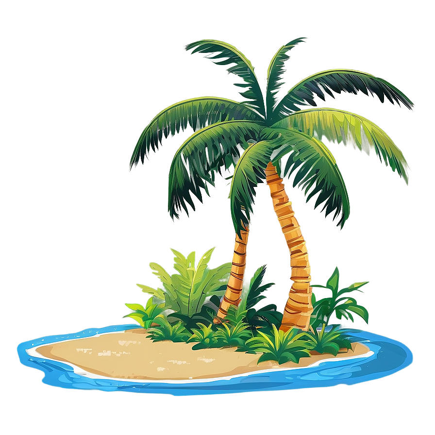 Island With Palm Trees Png 05232024 PNG Image