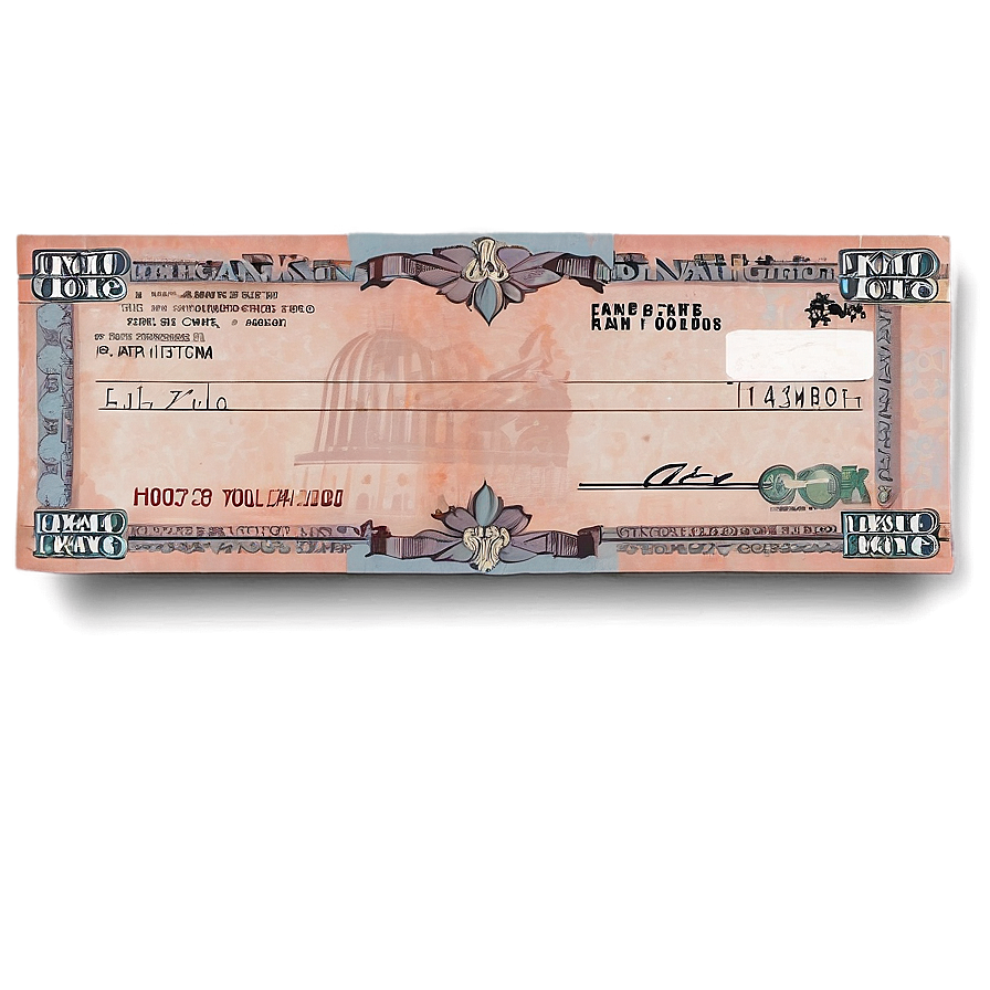 Isolated Bank Check Png 06292024 PNG Image