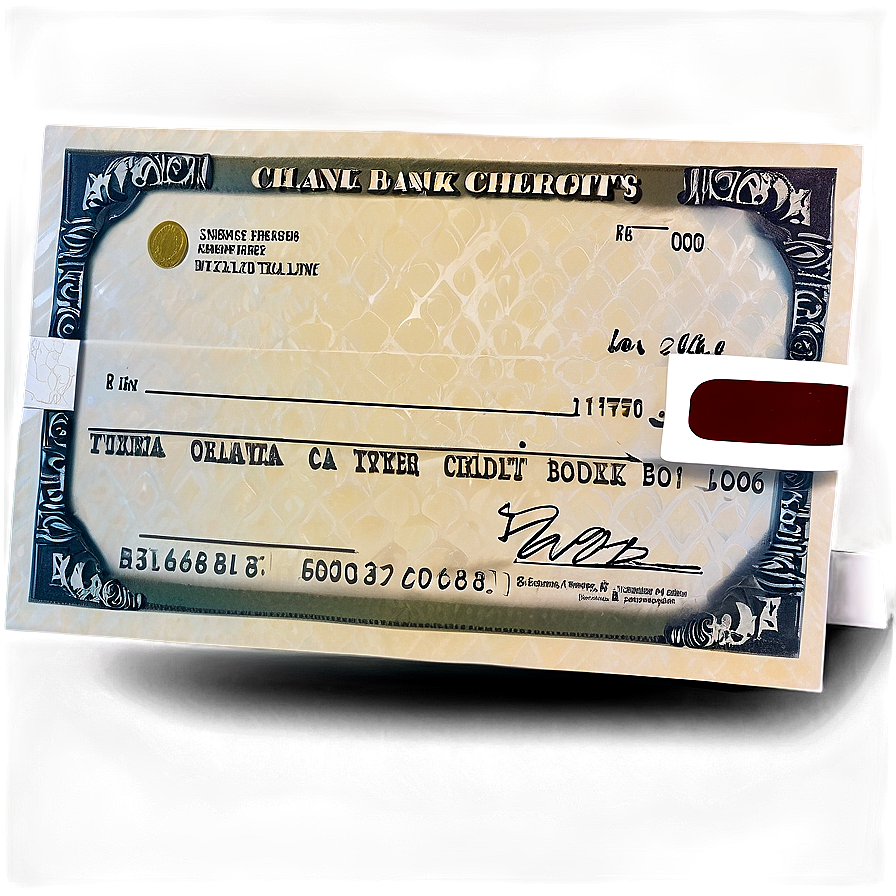 Isolated Bank Check Png 06292024 PNG Image