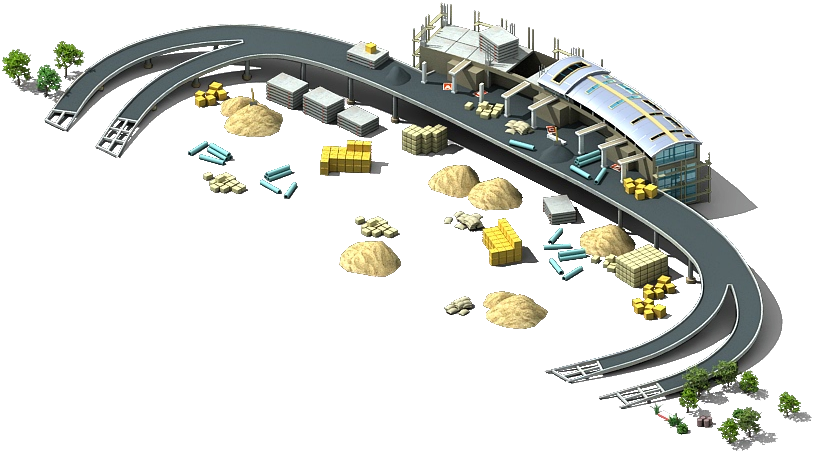 Isometric Airport Cargo Terminal PNG Image