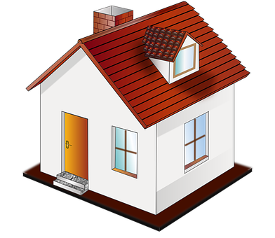 Isometric Cartoon House Graphic PNG Image