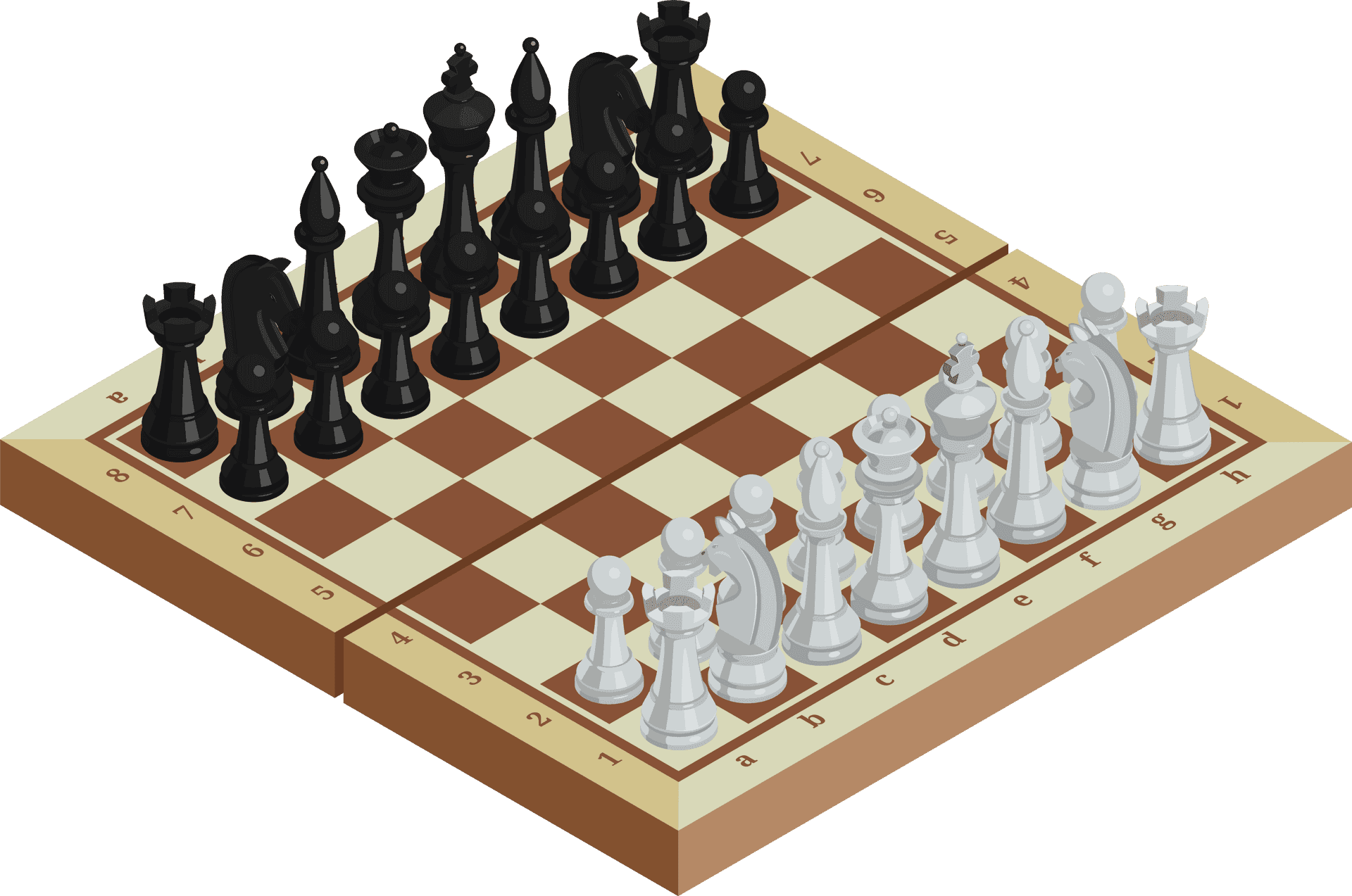 Isometric Chess Board Setup PNG Image