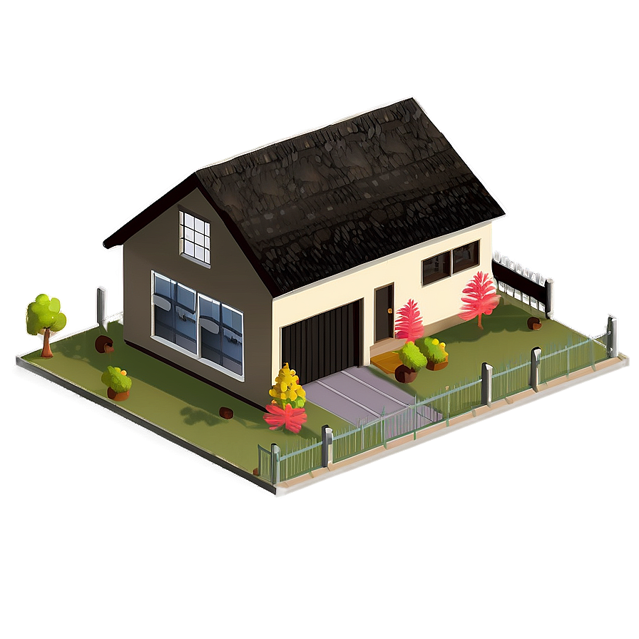 Isometric House Emoji Png Mfb54 PNG Image