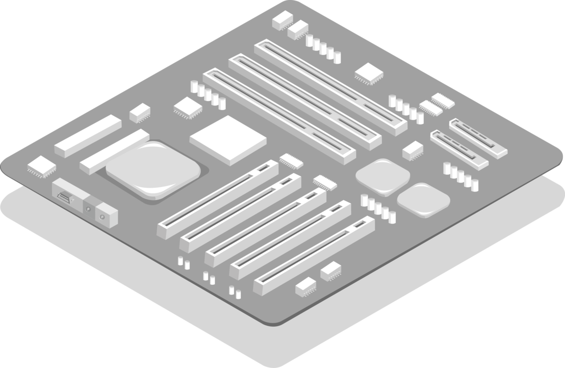 Isometric Motherboard Vector Illustration PNG Image