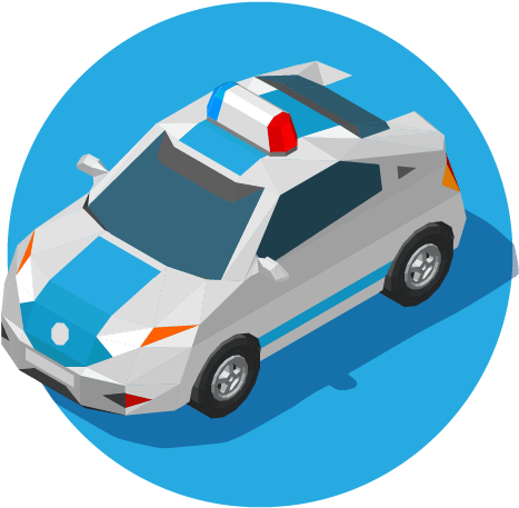 Isometric Police Car Illustration PNG Image