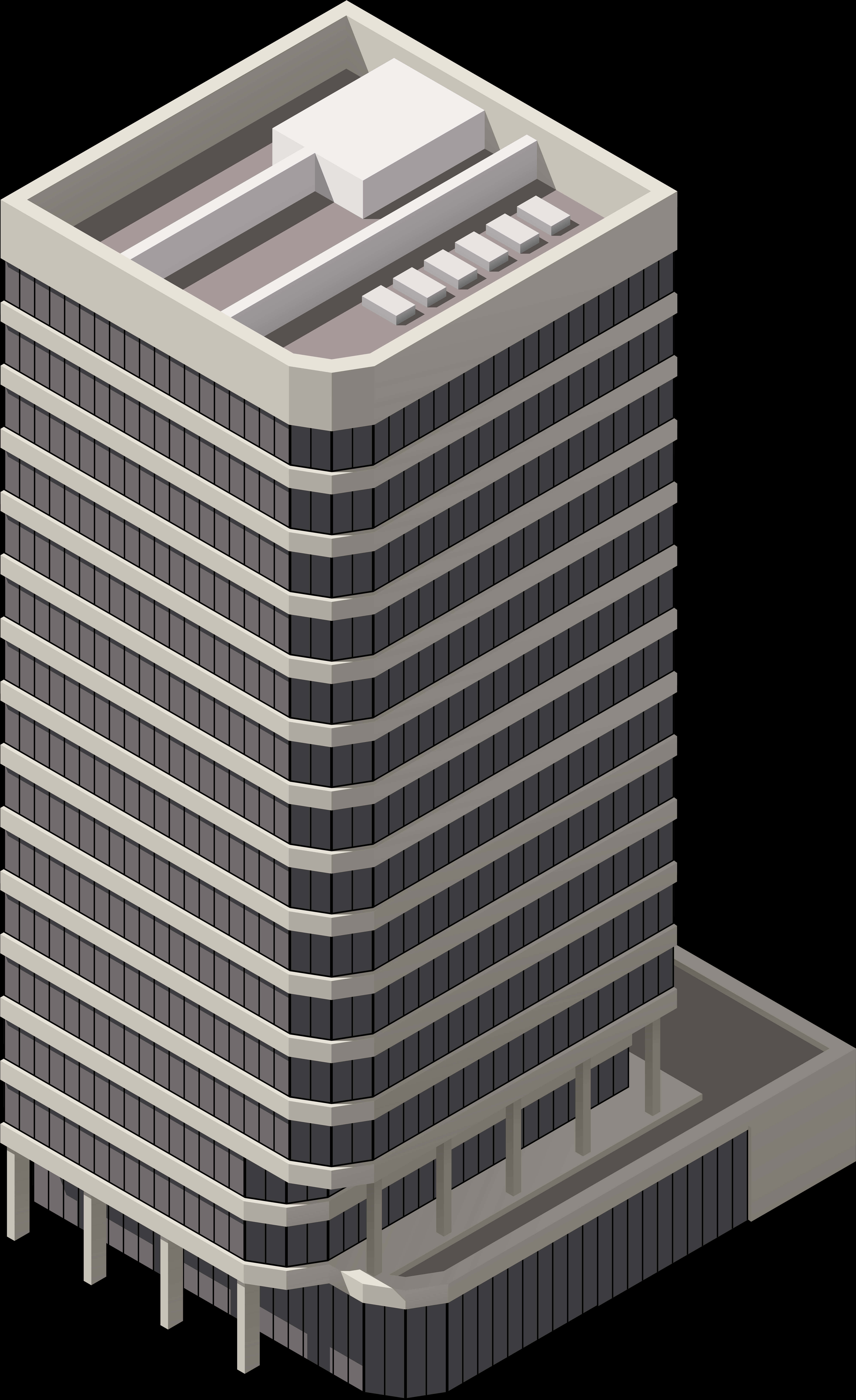 Isometric Skyscraper Illustration PNG Image