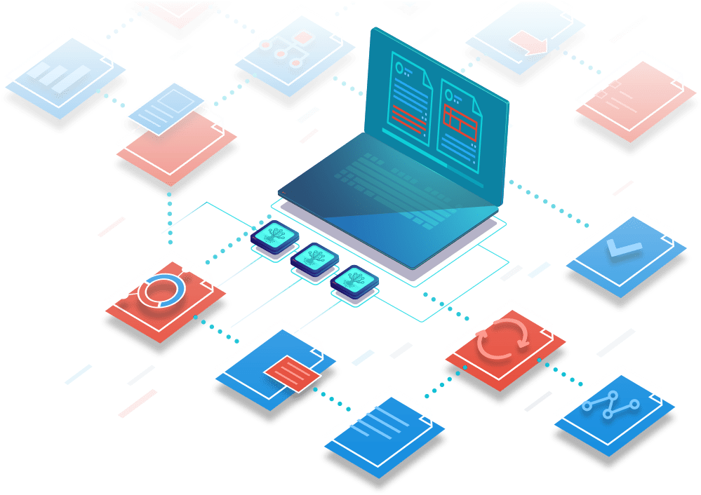 Isometric Technology Integration Illustration PNG Image