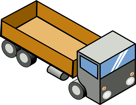 Isometric Truck Illustration PNG Image