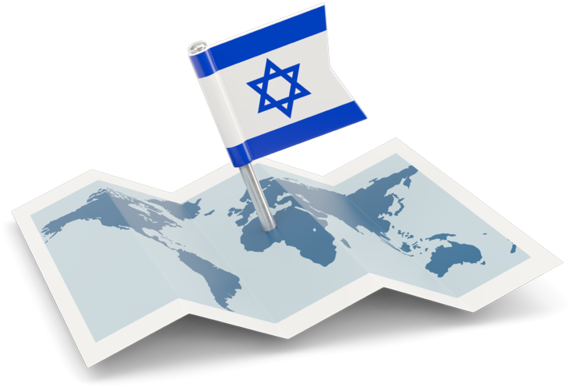 Israel Flag World Map Icon PNG Image