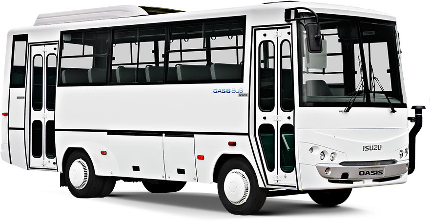 Isuzu Oasis Mini Bus White Side View PNG Image