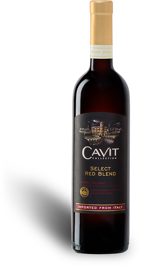 Italian Cavit Select Red Blend Wine Bottle PNG Image