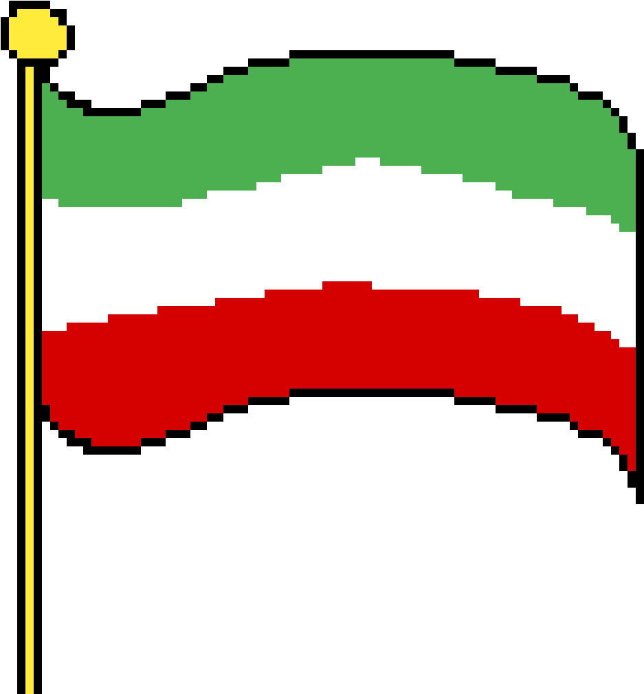 Italian Flag Pixel Art PNG Image