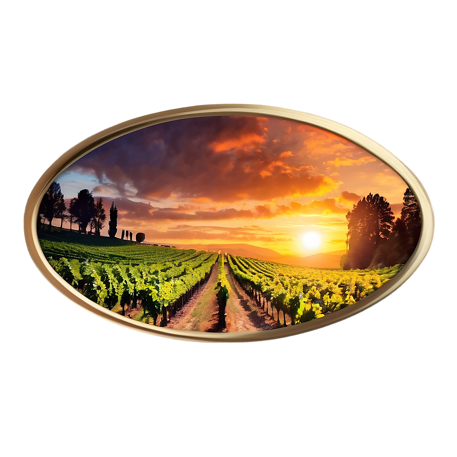 Italy Vineyard Sunset Png Ygs PNG Image