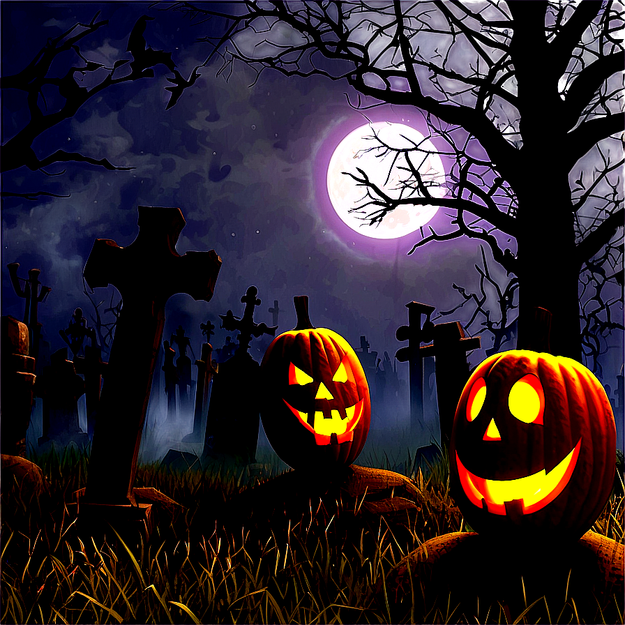 Jack O Lantern In Graveyard Png 05252024 PNG Image