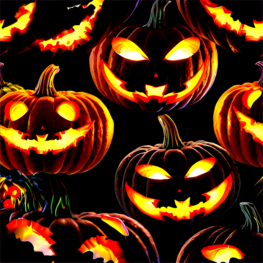 Jack O Lantern With Bats Png 90 PNG Image