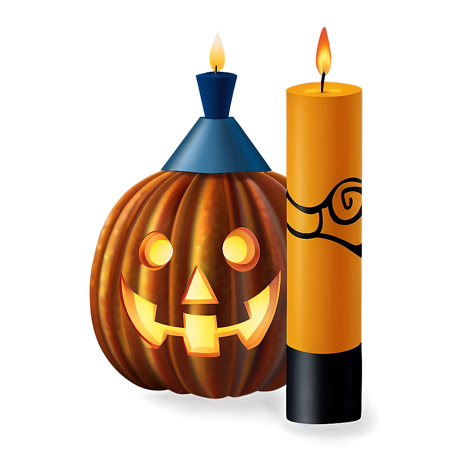 Jack O Lantern With Candle Png Fwc PNG Image