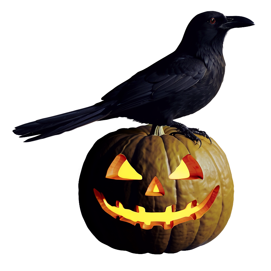 Jack O Lantern With Crow Png Fqp32 PNG Image