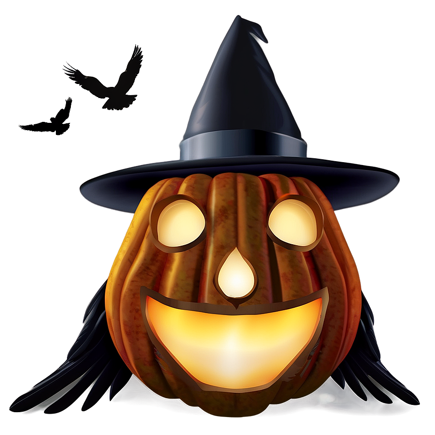 Jack O Lantern With Crow Png Men PNG Image