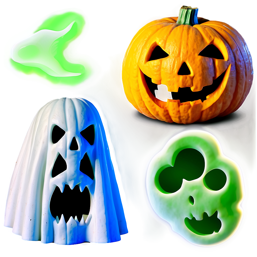 Jack O Lantern With Ghost Png Ckt37 PNG Image