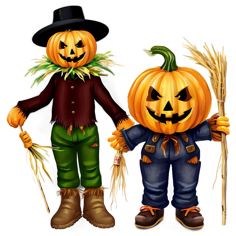 Jack O Lantern With Scarecrow Png 05252024 PNG Image