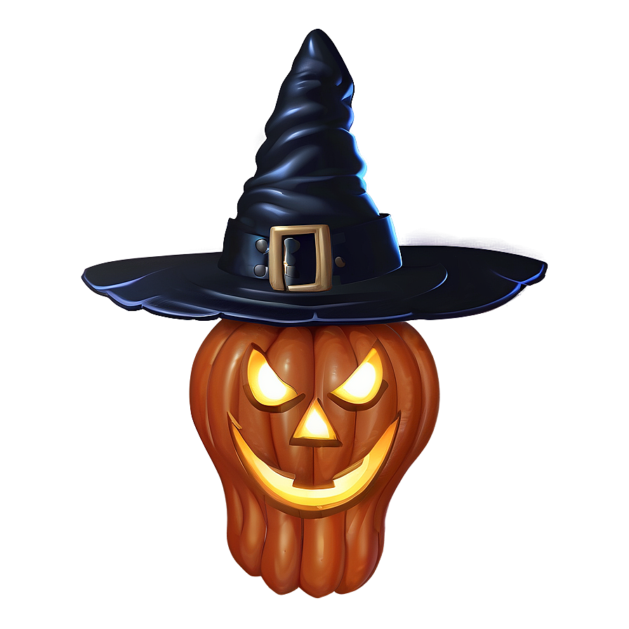 Jack O Lantern With Witch Hat Png 8 PNG Image