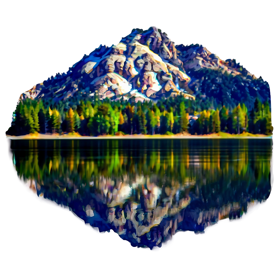 Jackson Lake Reflection Wyoming Png Kfj31 PNG Image